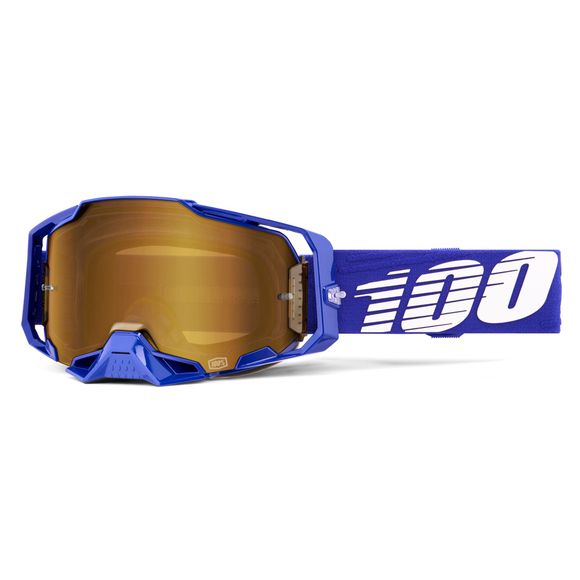 Masque cross 100% ARMEGA HiPER KLEIN- Ecran Mirror True Gold 2026 - BleuRef : CE1559 / 50005-00047