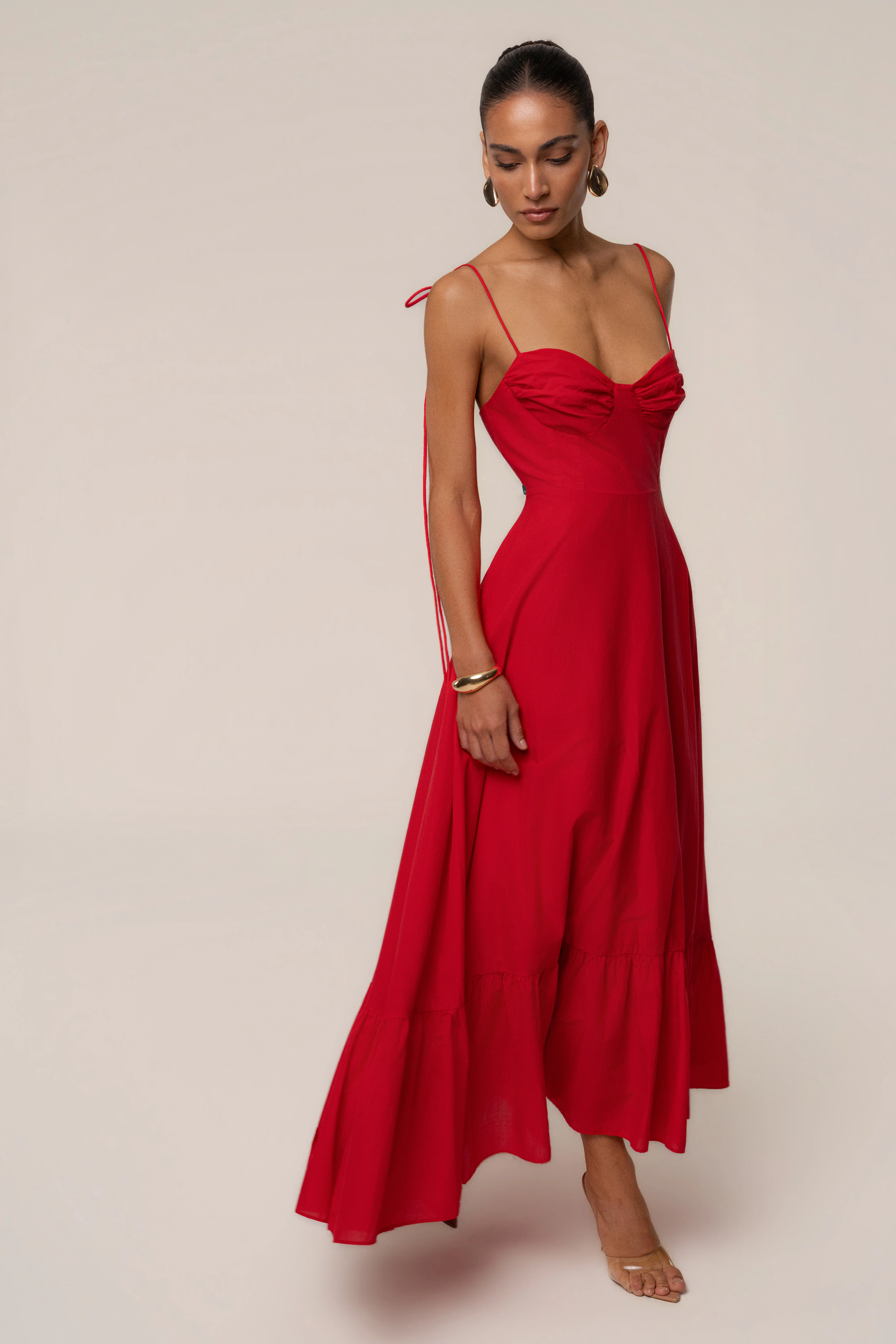 Red Romantic Flow Maxi Dress