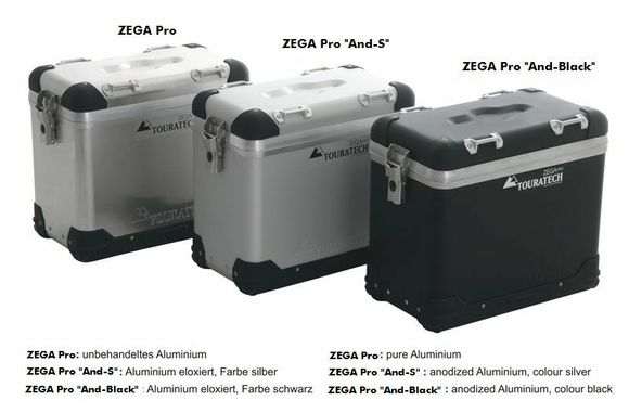 Touratech ZEGA Pro 38/45 suitcase - Gray support included - Gray anodizedRef: Trt01070A / 01-402-5736-0
