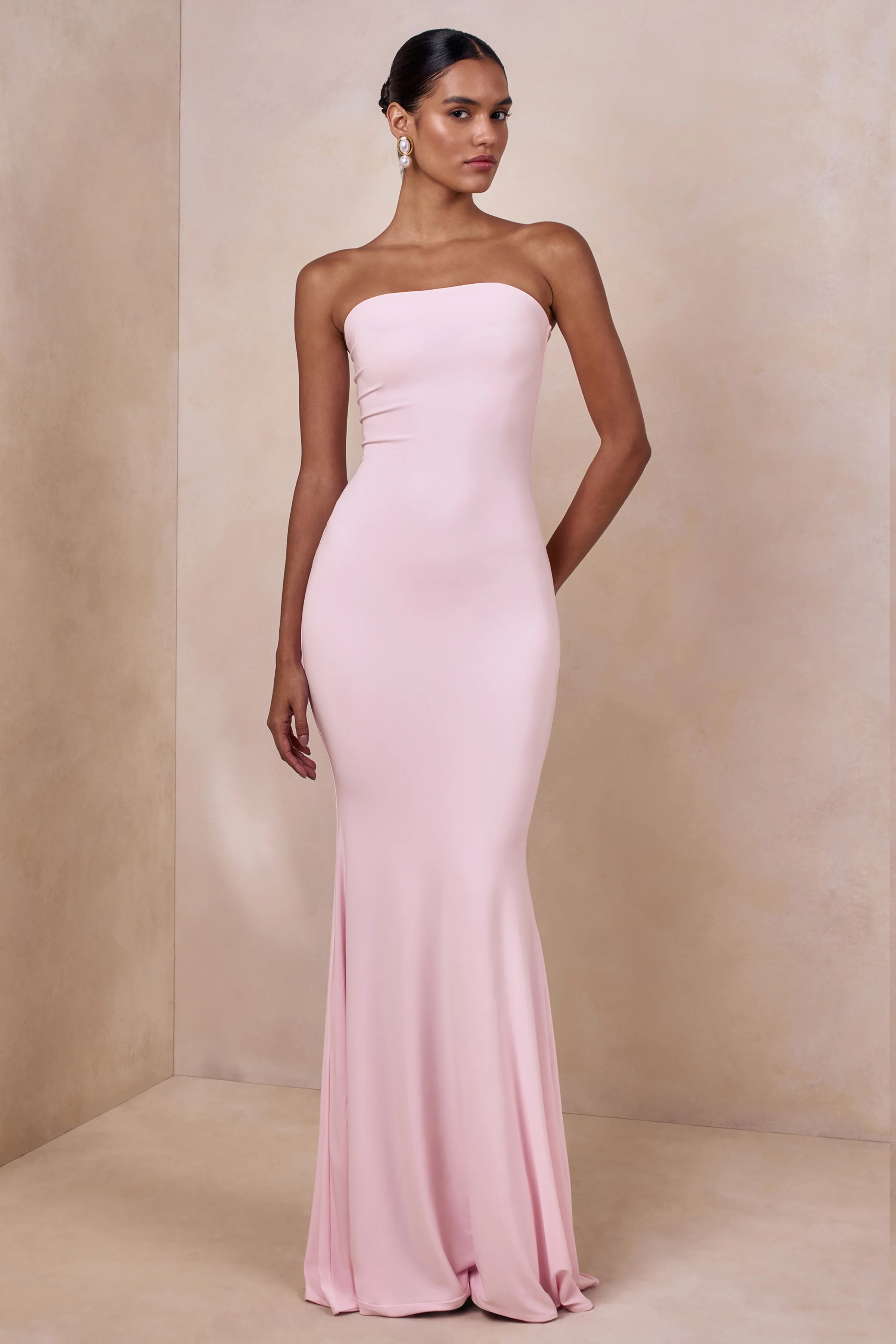 Ceremony | Pink Bandeau  Maxi Dress