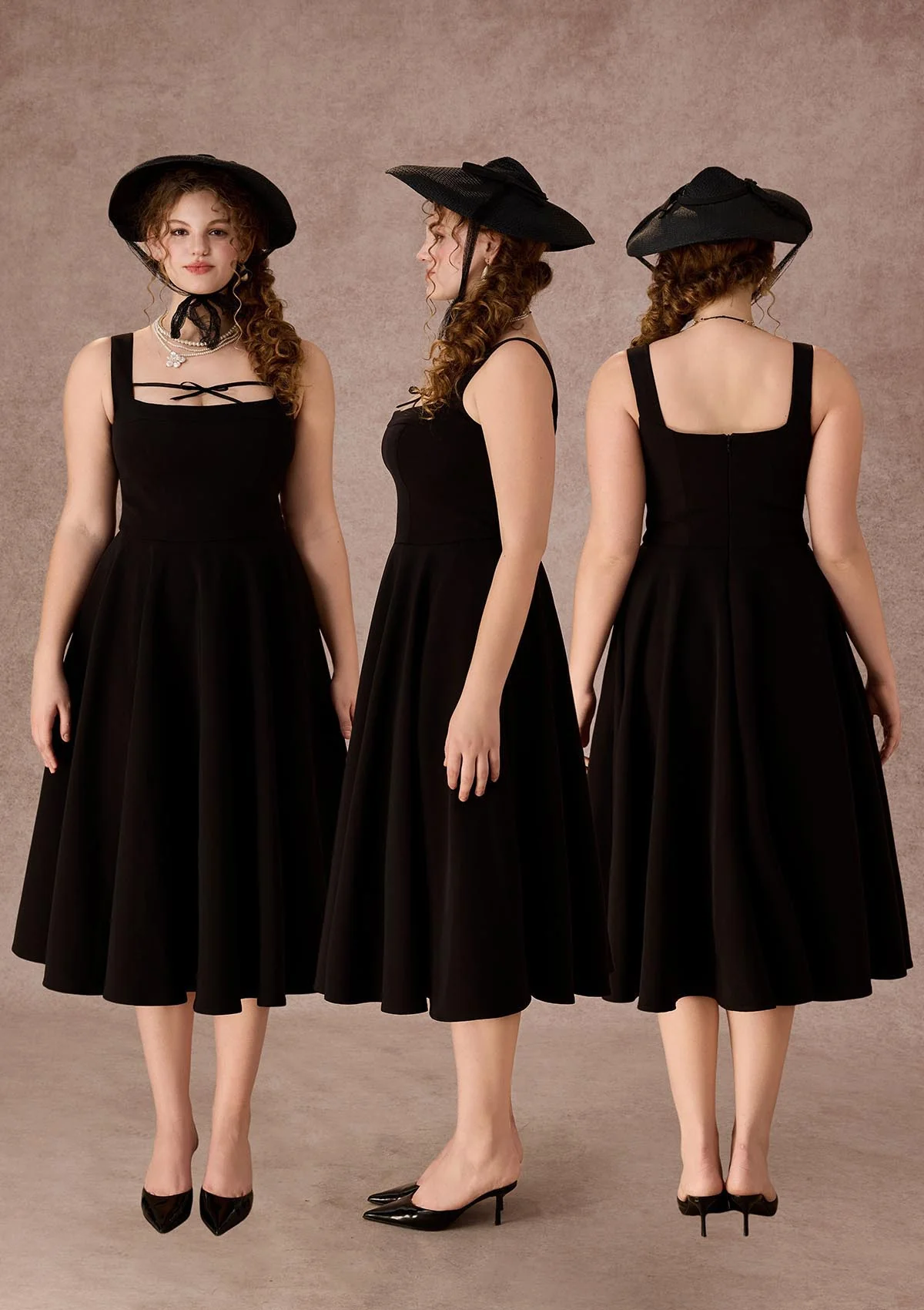 Curve&Plus Beyond Campus Black Dress(Long)