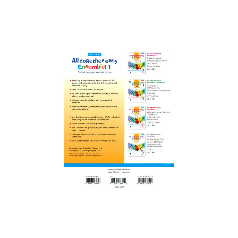 Universal Edition  All Together Easy Ensemble 1 – Thomann Ireland