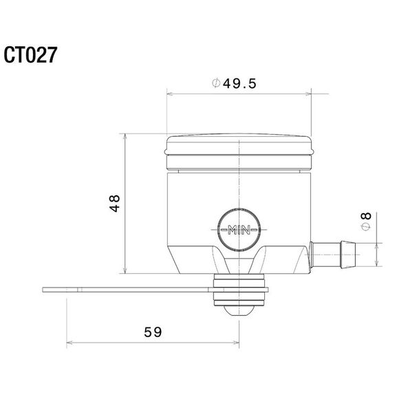 Rizoma front brake master cylinder reservoir - greyRef: RZ0250