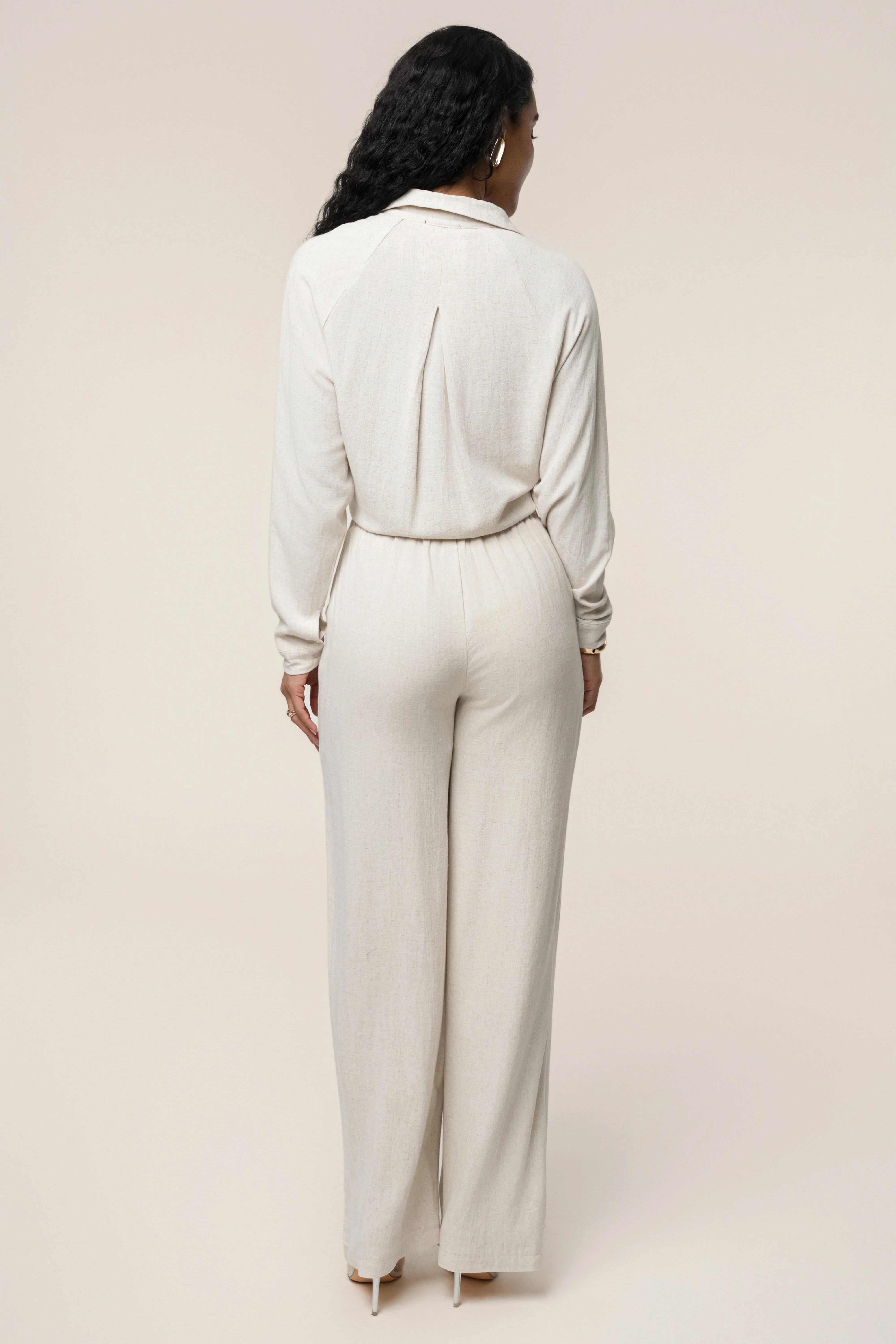 Beige Thea Linen Pants