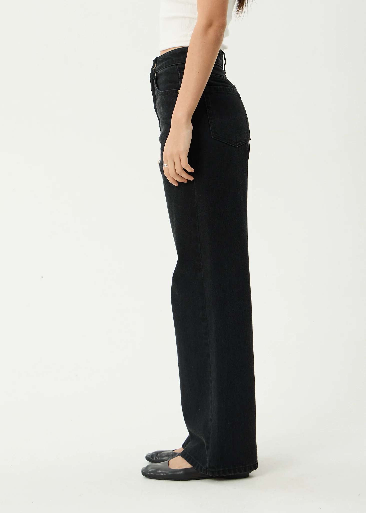 AFENDS Womens Bella - Denim Wide Leg Jean - Washed Black