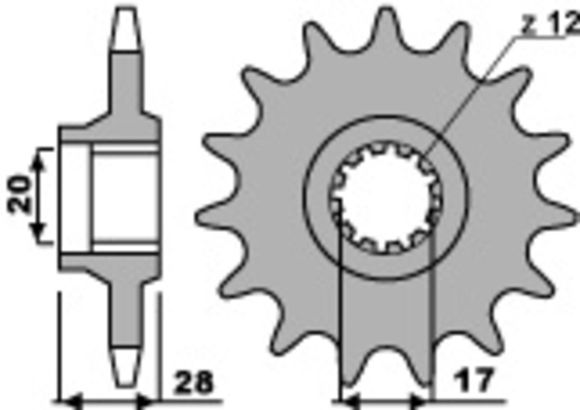 Gearbox output pinion PBR standard steel 556 - 520 15 teethGILERA 125 CX 125 - 1991 - 1993Ref: Pbr01577A / 1077744001