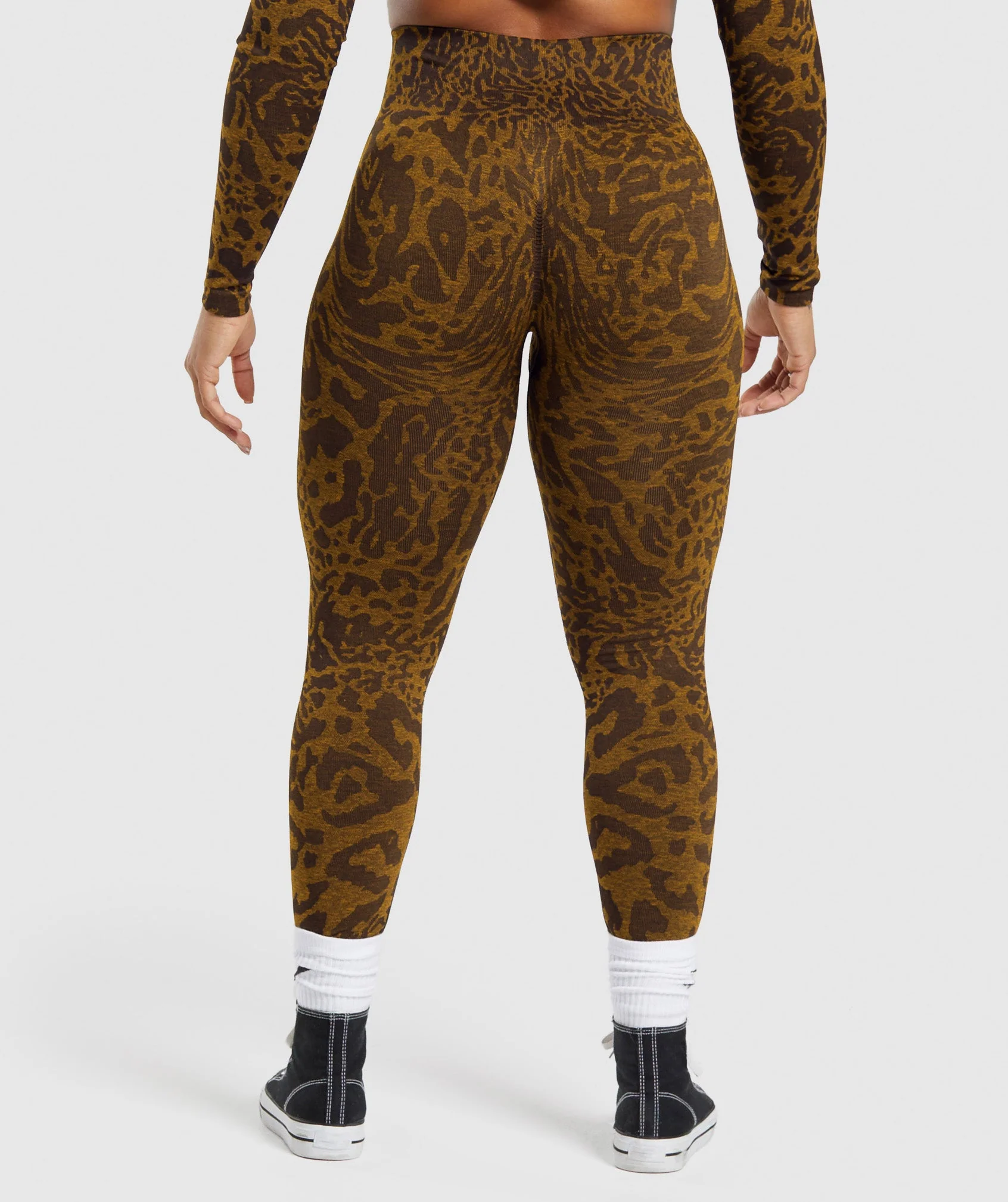 Adapt Safari Seamless Leggings Archive Brown/Burnt Yellow