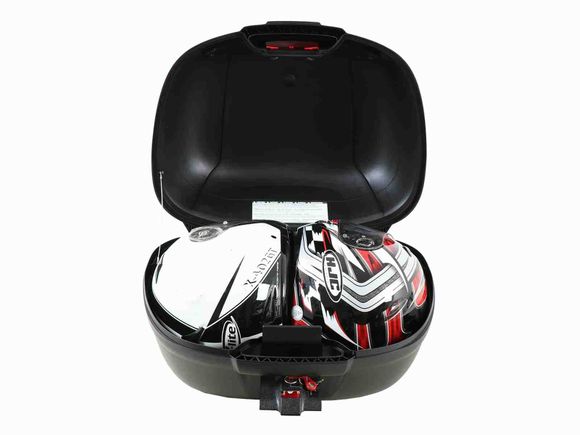 Top case Hepco & Becker Journey 50 - capot argenté - avec support - noir UniverselRef : HBE05428A / 610087 00 09