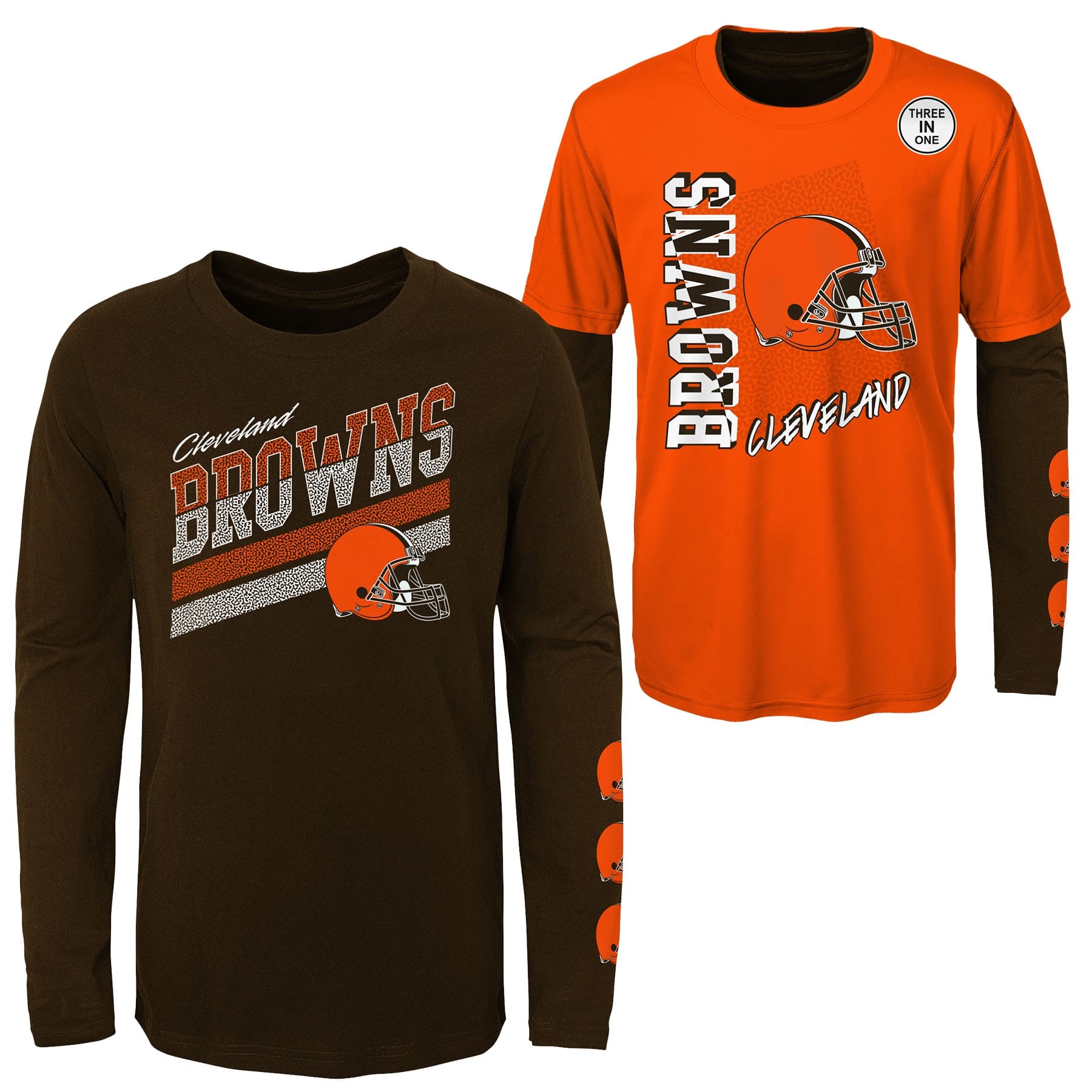 Cleveland Browns NFL Football 3-in-1 Combo Shirt Set (YOUTH)