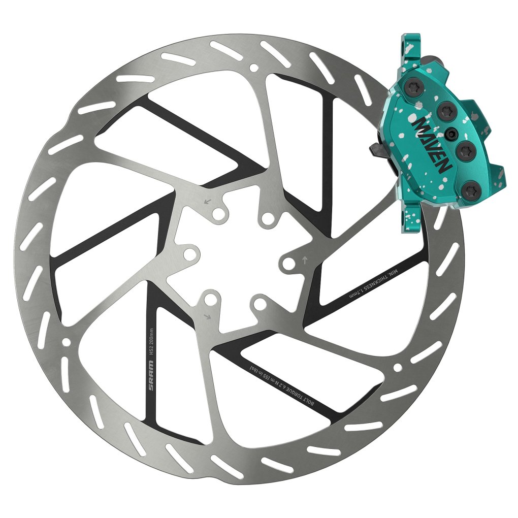 SRAM Maven Disc Brake - Ultimate Expert Kit | 4-Piston | A1 - Set (Front + Rear) | teal splatter