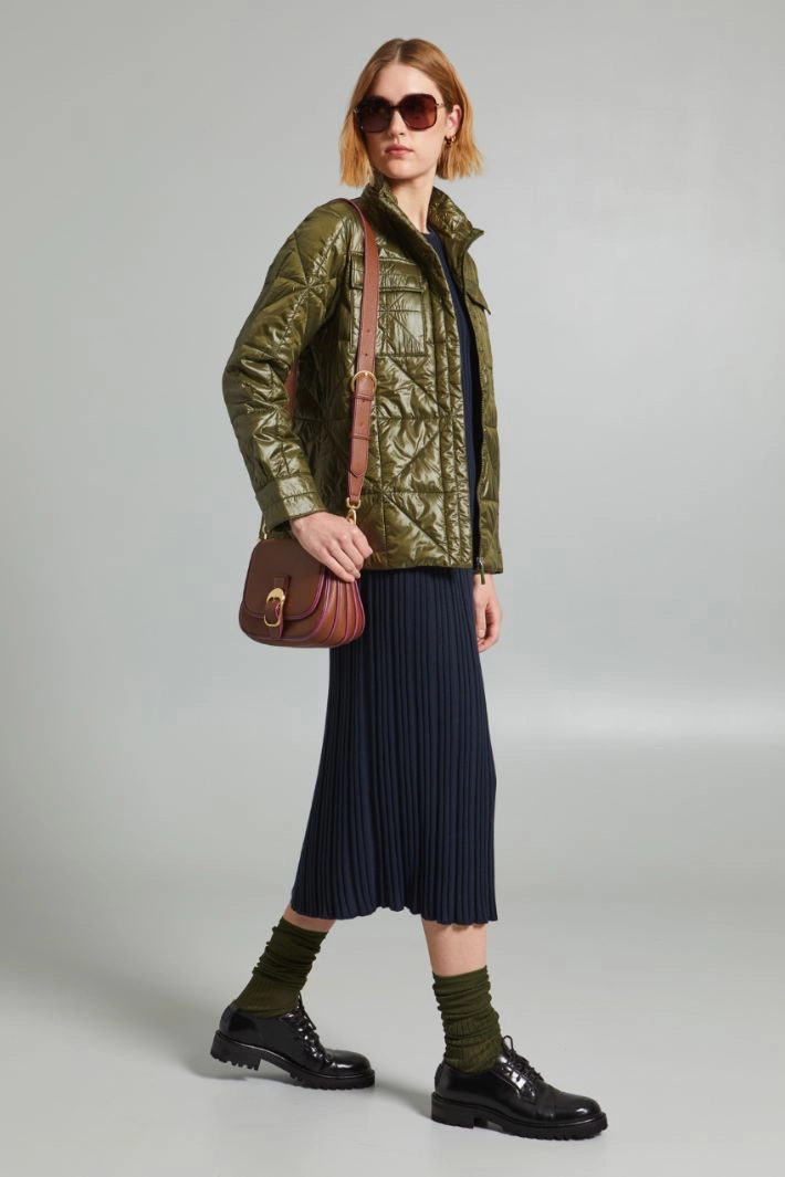 Puffer jacket with belt - MILITARY GREEN