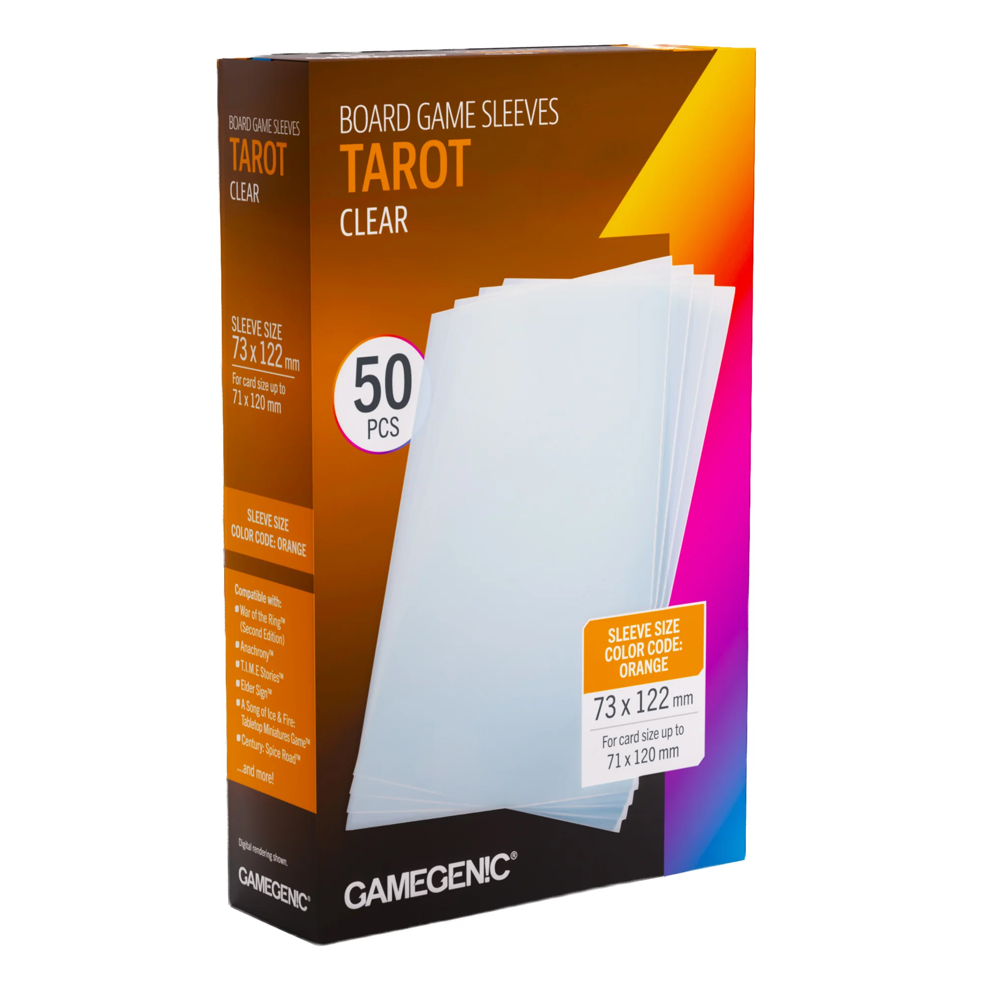 Board Game Sleeves Tarot-Size Clear