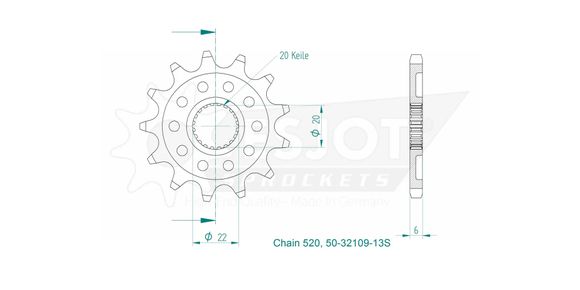 Esjot gearbox output pinion 13 teethRef : ESJO00136A / 12122396