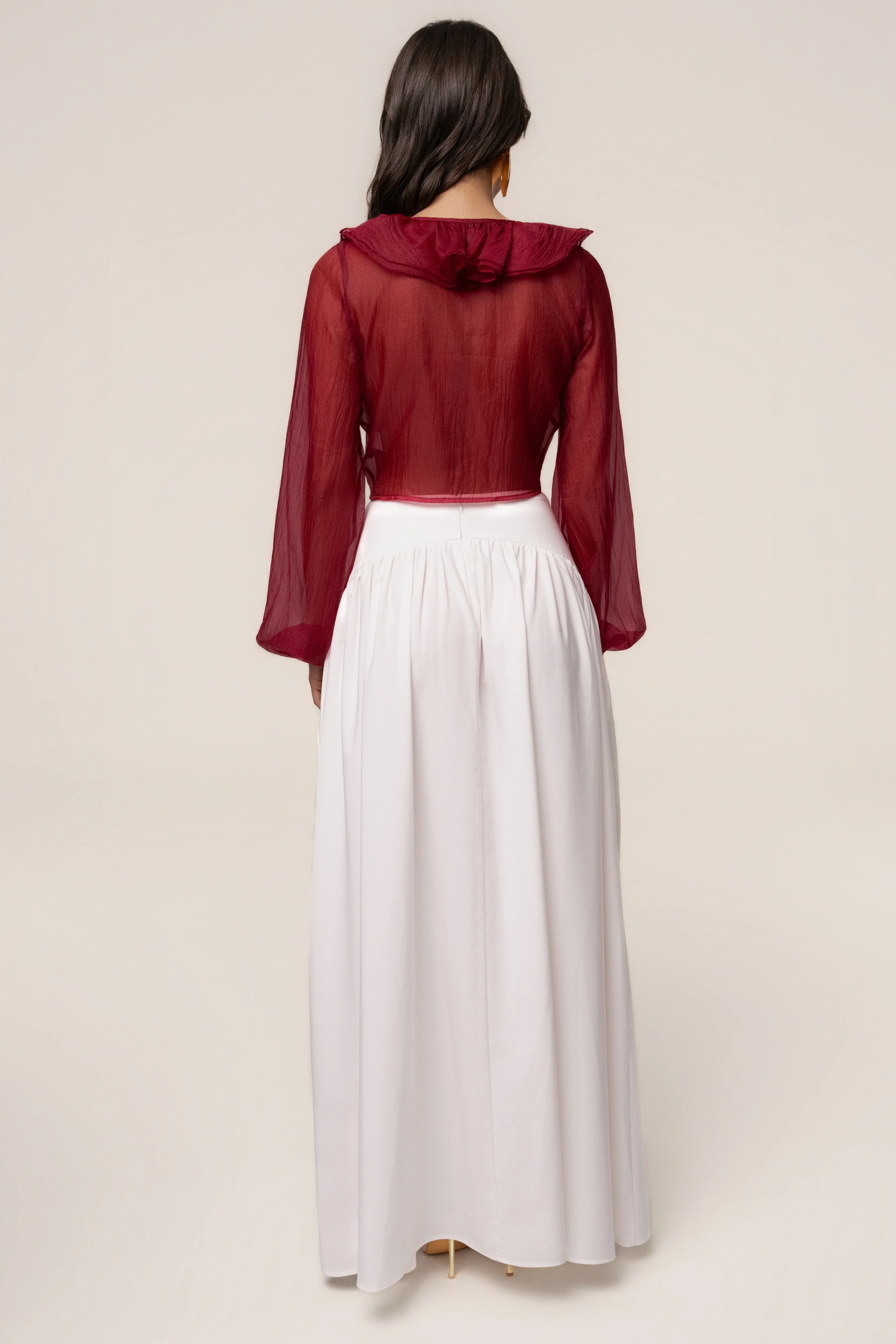 Berry Delilah Ruffled Top