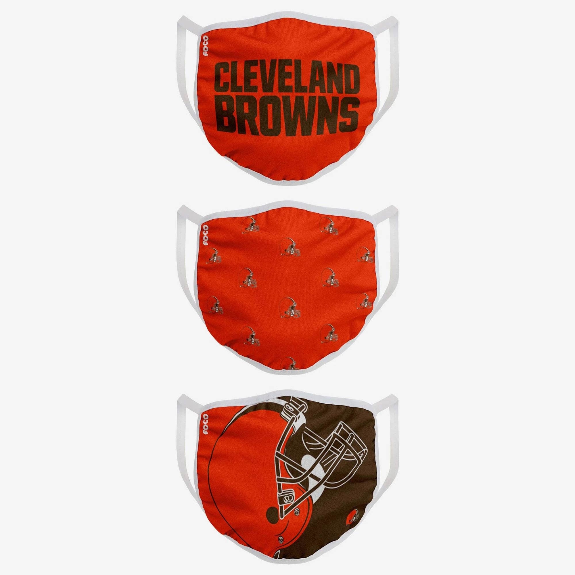 Cleveland Browns Face Covering NFL Face Mask (3-Pack)