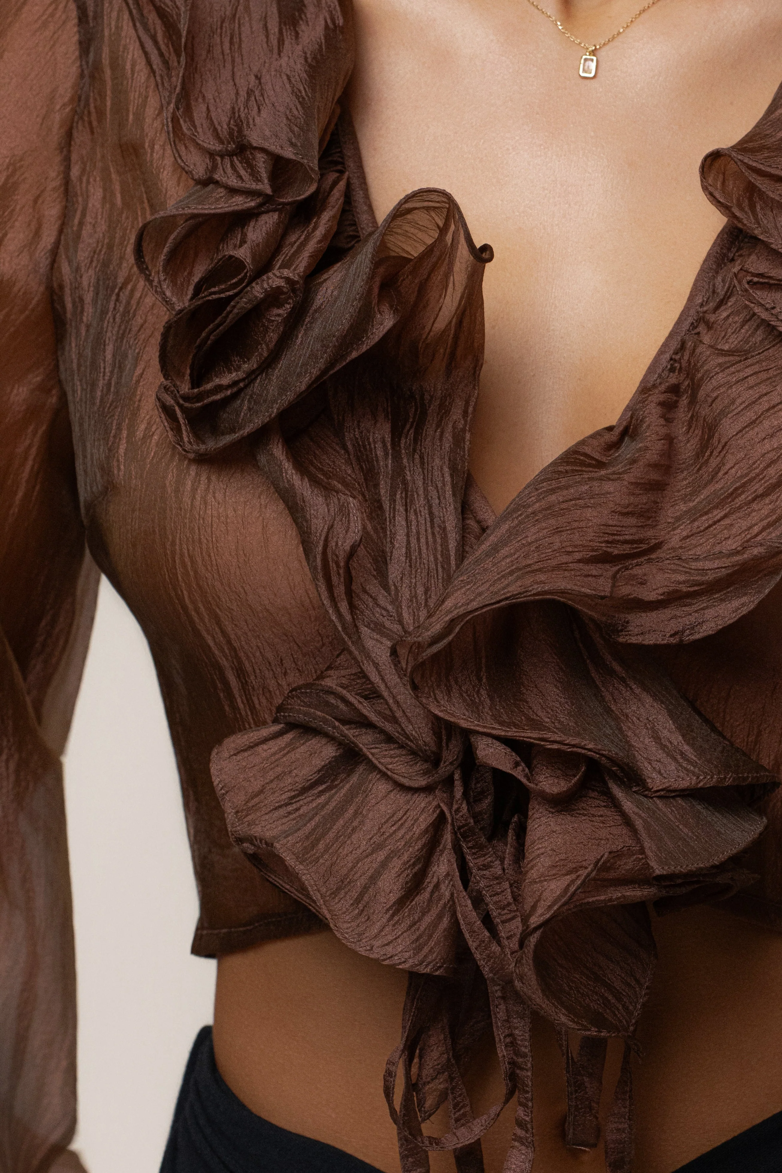 Bronze Delilah Ruffled Top