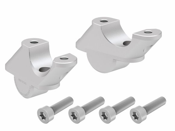 Hepco & Becker Handlebar Riser with 30 mm rise and 21 mm pullback - SilverRef: Hbe05010A / 42456522 00 09