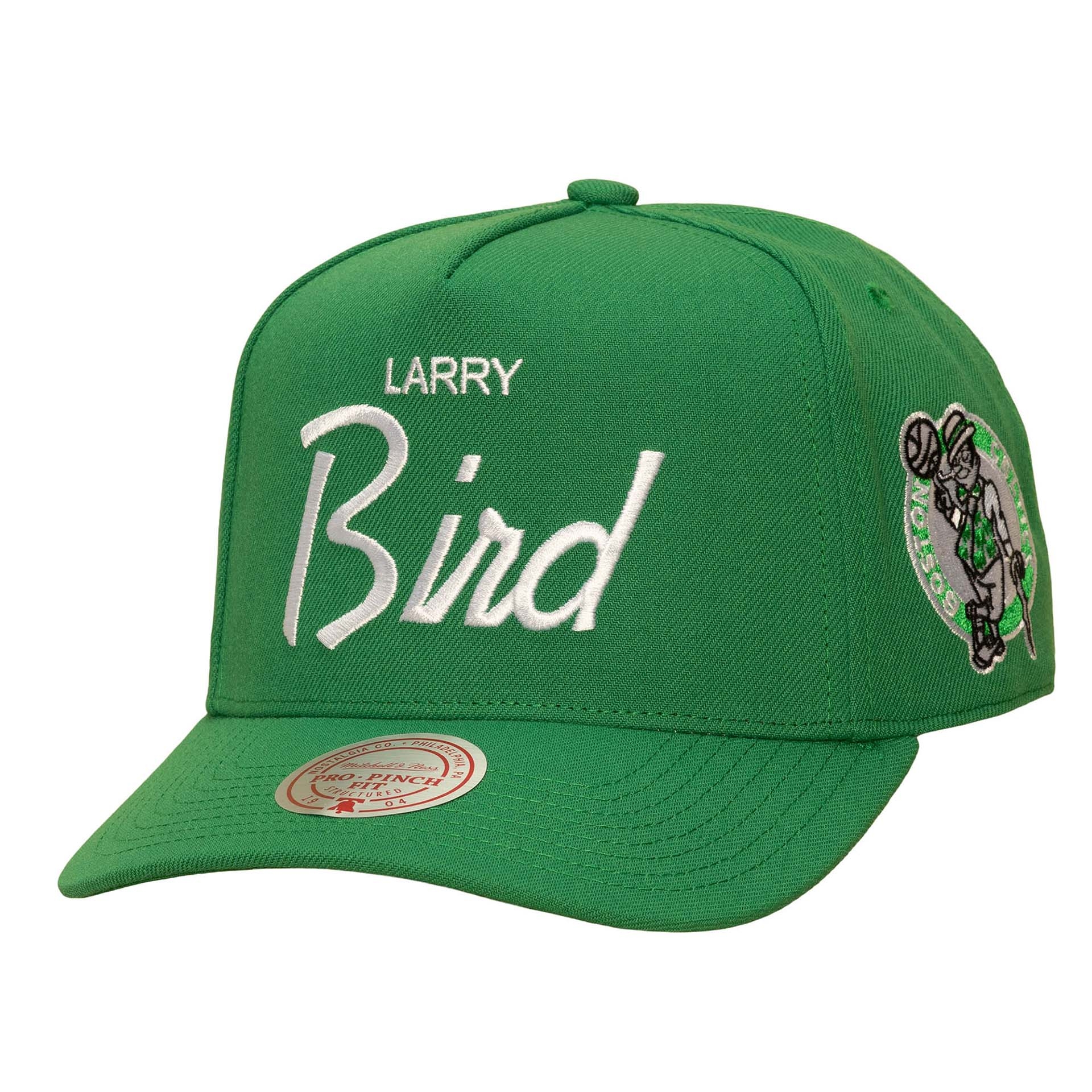 Larry Bird Boston Celtics Pro Pinch Snapback NBA Cap Green
