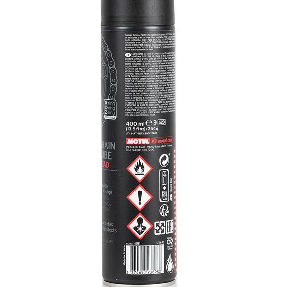 Graisse chaine Motul CHAIN LUB ROAD 400ML UniverselRef : MOT0073 / 111649