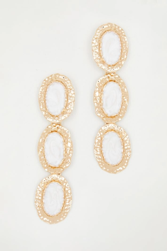 Three element earrings - WHITE GOLD