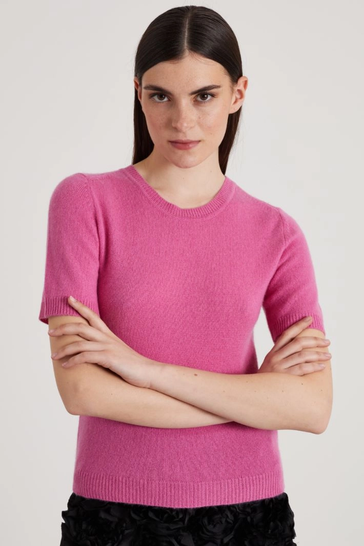 Wool and cashmere T-shirt - PINK