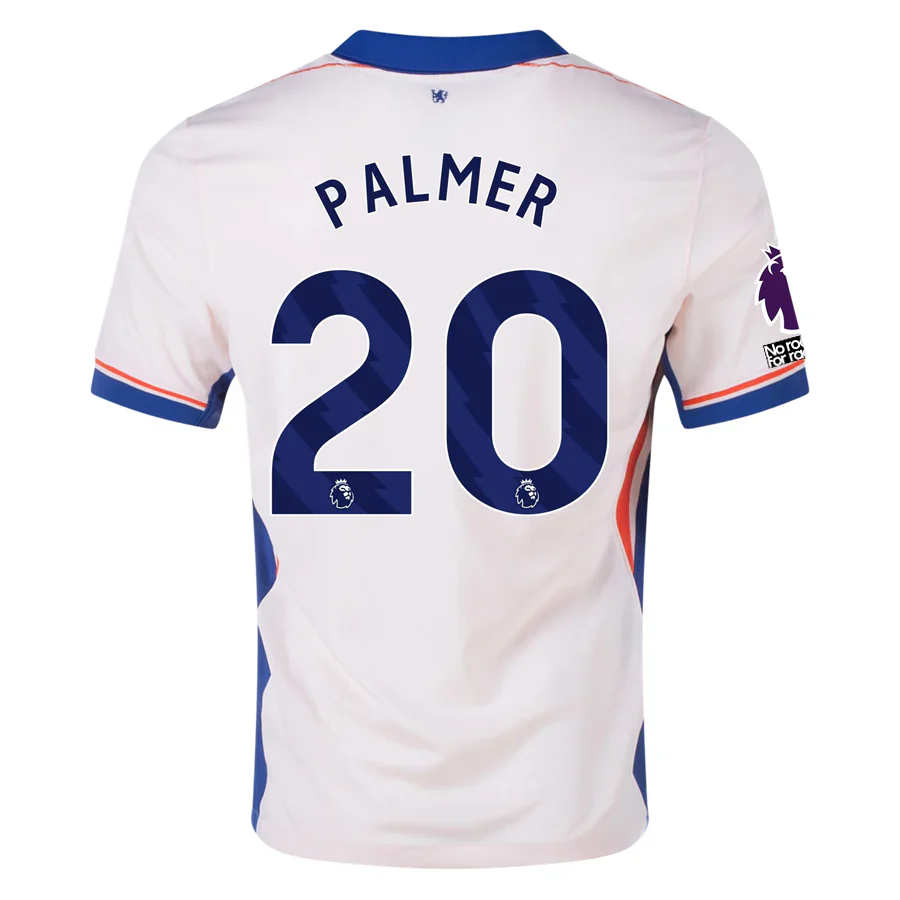 Chelsea Cole Palmer Away Jersey w/ EPL + No Room For Racism Patches 24/25 (Guava Ice/Rush Blue)