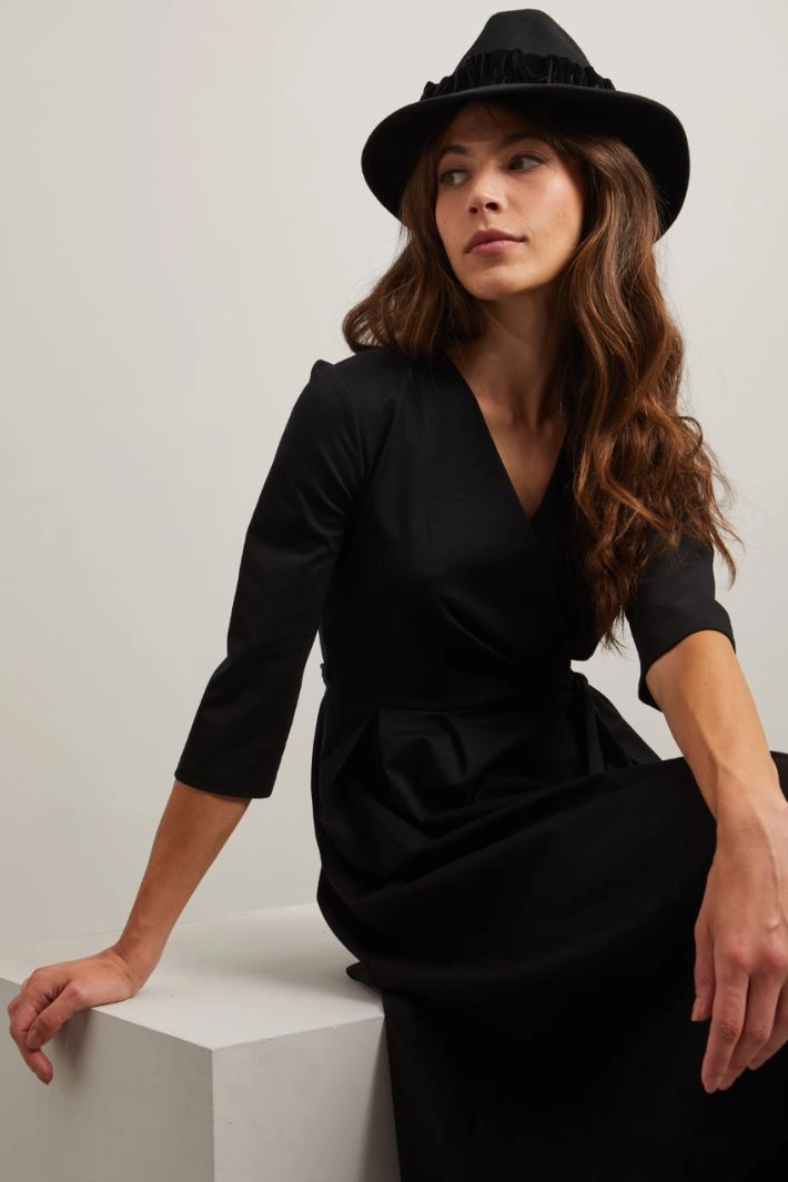 Velvet ribbon hat - BLACK
