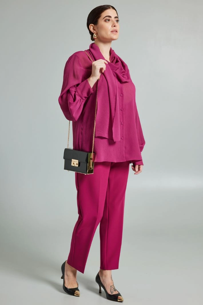 Blouse with maxi foulard - CYCLAMEN