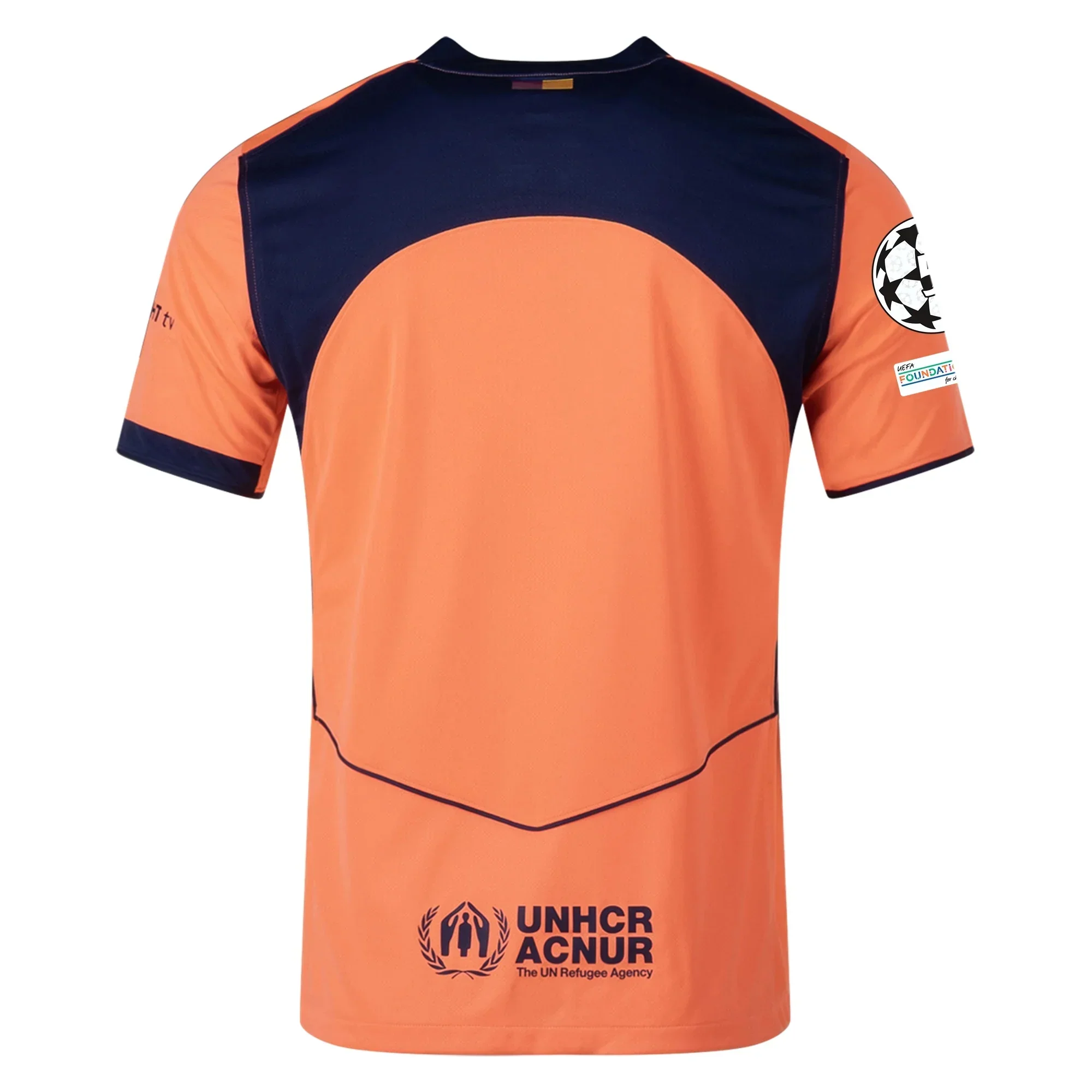 Men's FC Barcelona T90 Third Jersey 25/26 w/ Champions League Patches (Mango/Navy)