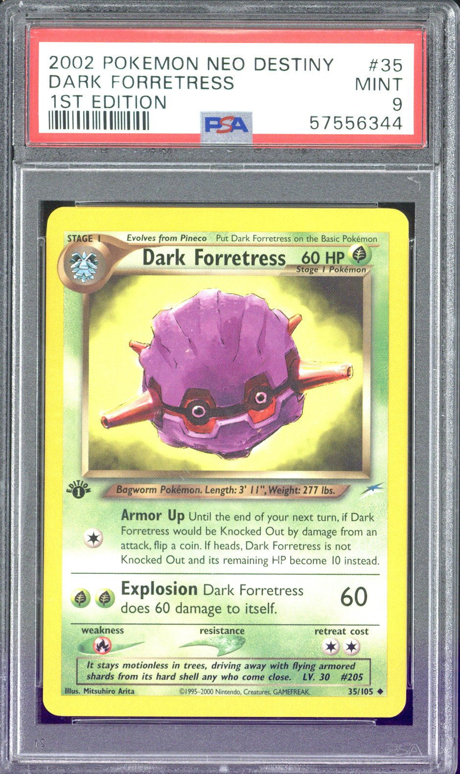 2002 Pokemon Neo Destiny Dark Forretress 1st Edition #35 PSA 9