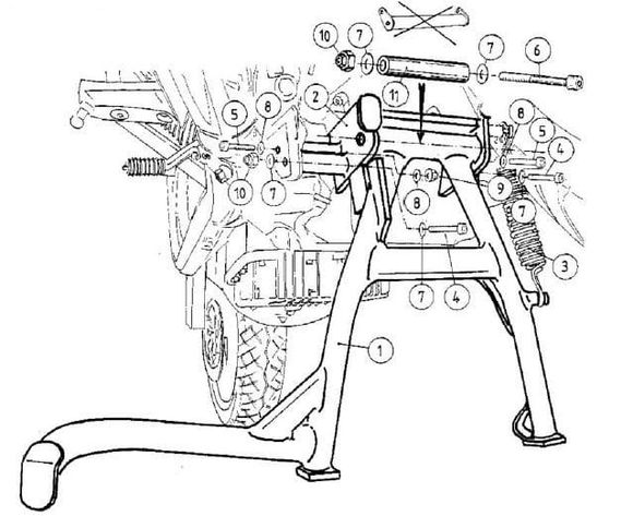 Béquille centrale Hepco & Becker - noirRef : HBE00172A / 505532 00 01