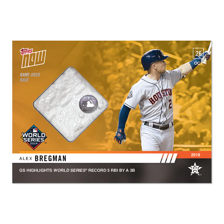 Game-used Base Relic # to 1 - Alex Bregman - MLB TOPPS NOW® Card 1056F