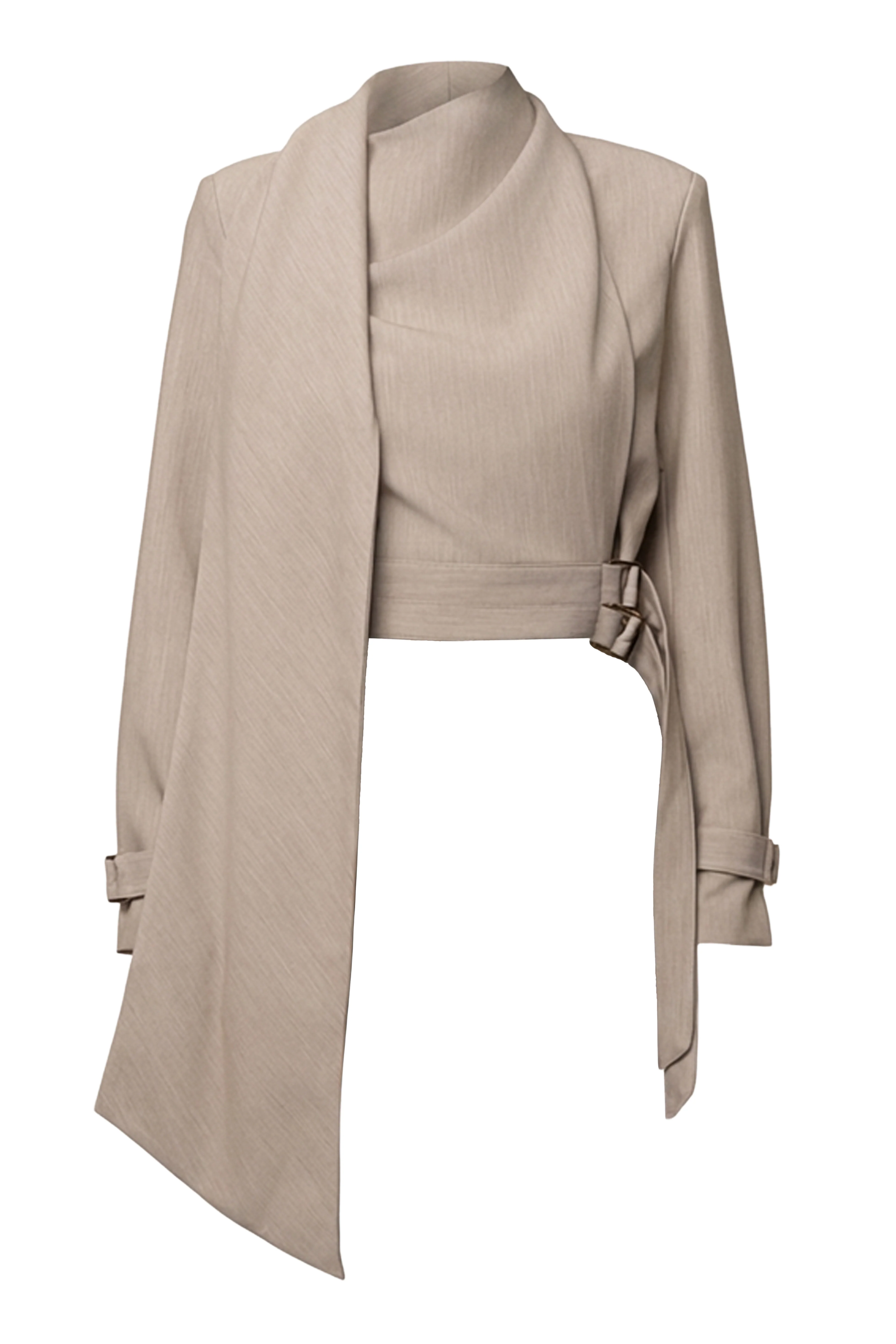 Stone Aligned Scarf Top