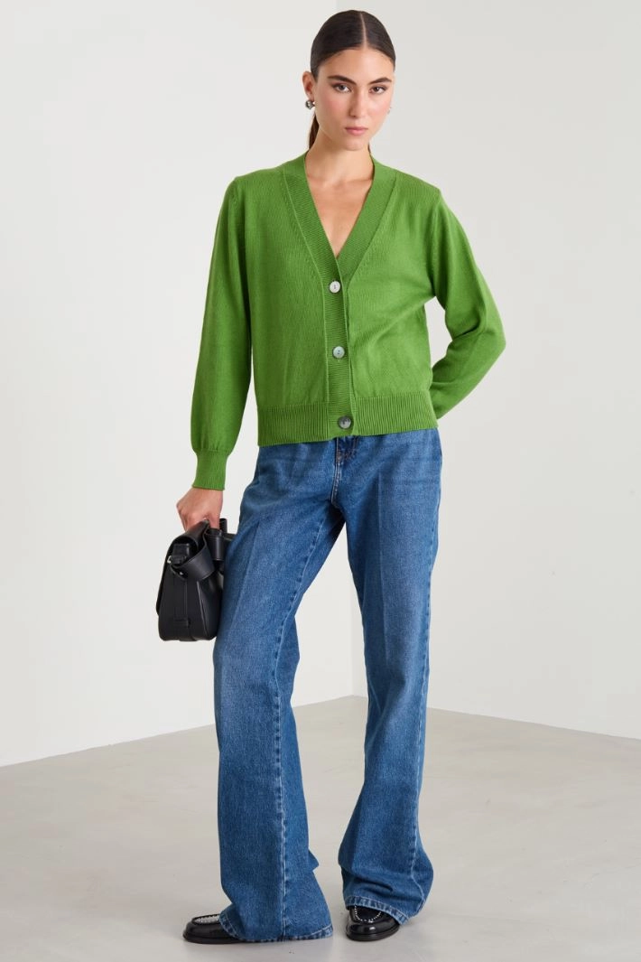 Cotton cardigan - GREEN