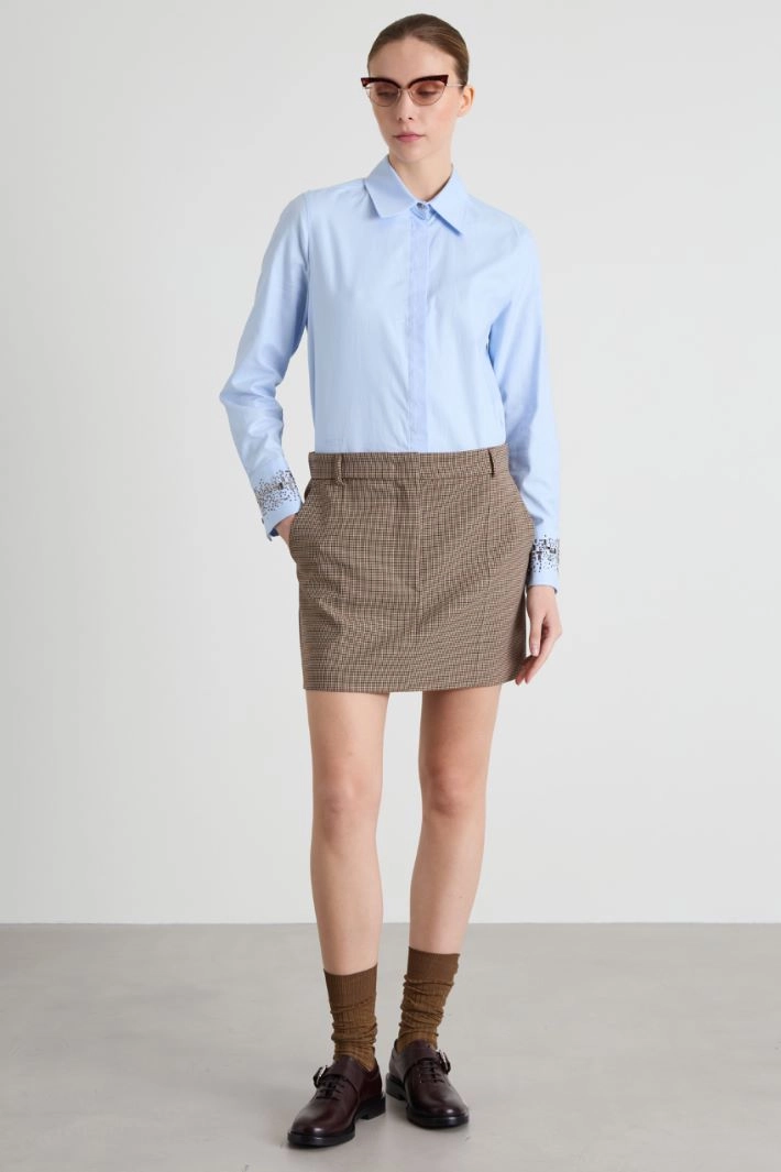 Camisa Oxford con pedrería - PALE BLUE