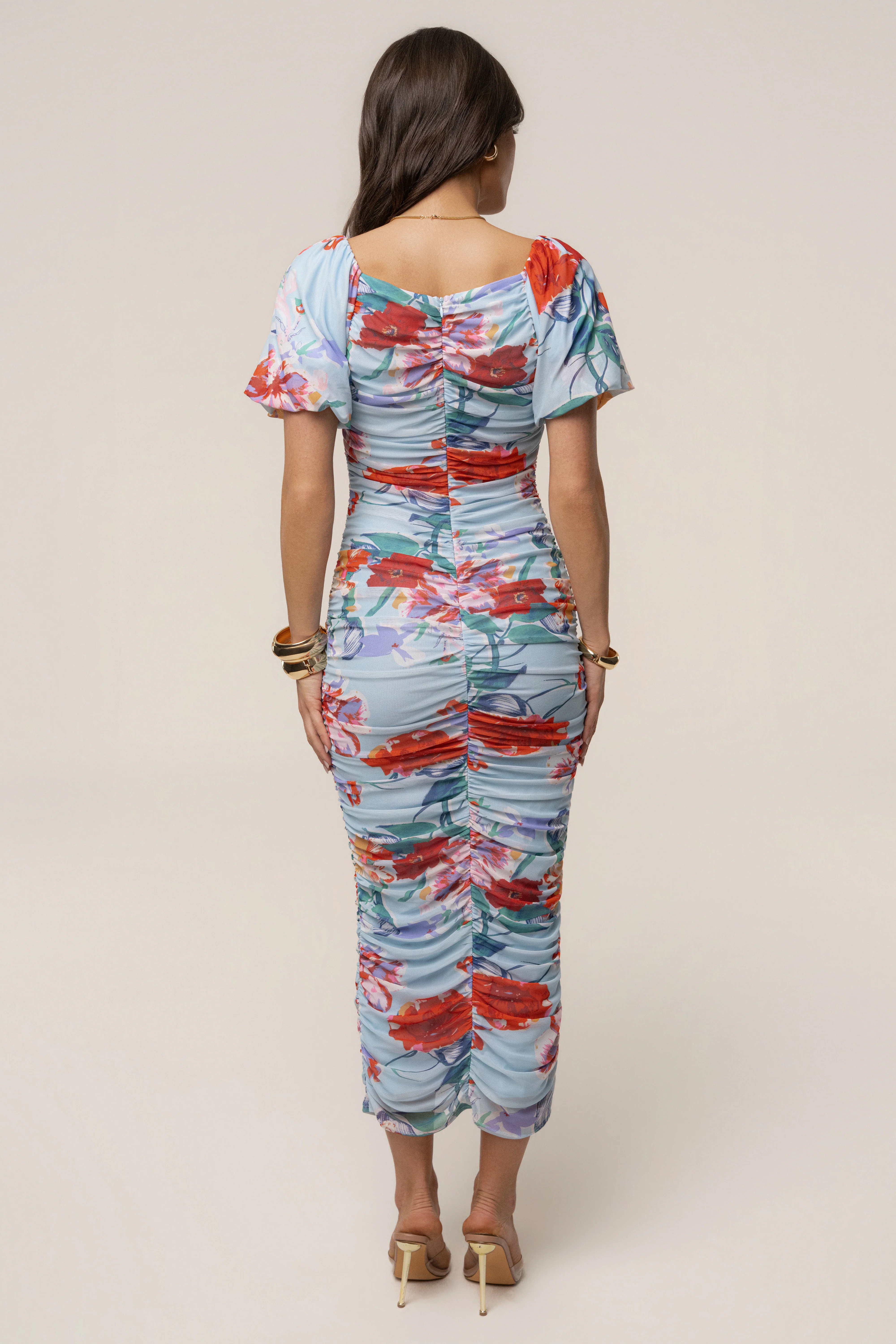 Blue  Garden Bloom Midi Dress