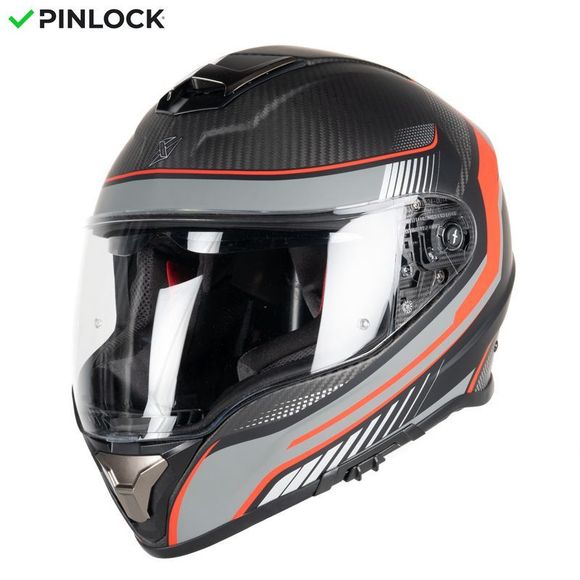 Casque intégral Dexter CONTINENTAL CARBON DECAL MATT 22.06 - Carbone / RougeRef : DX0451