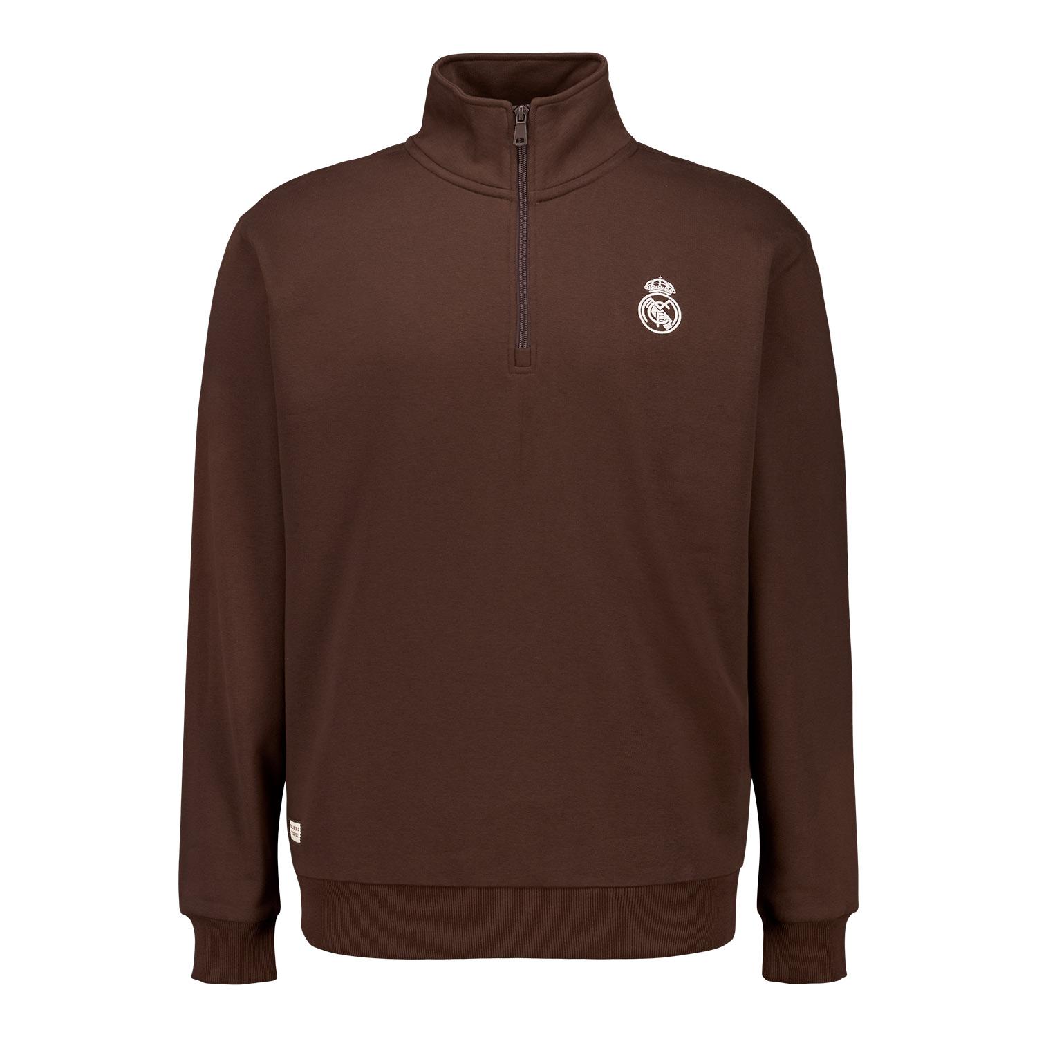 Mens Classic Zip Sweatshirt Brown