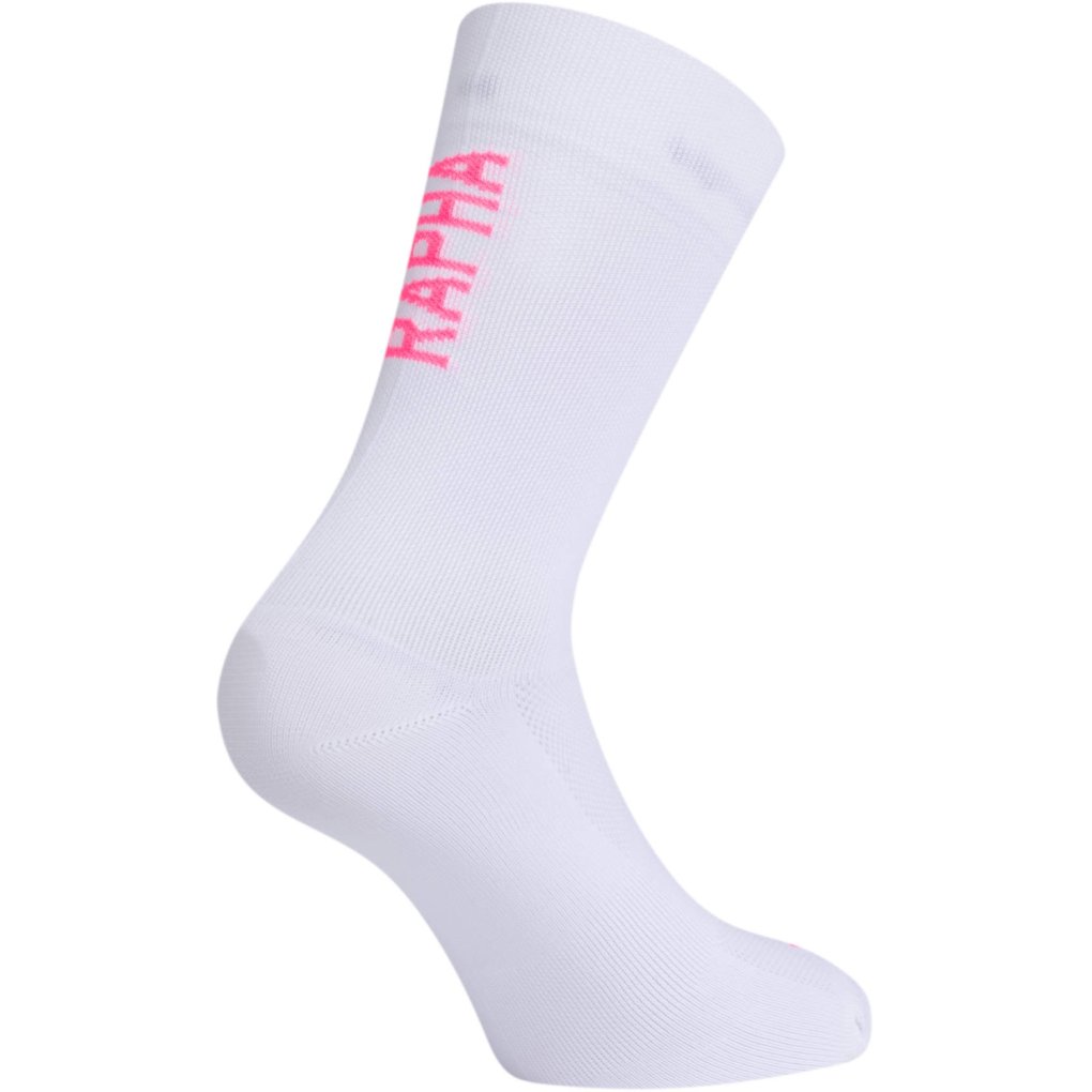 Rapha Pro Team II Socks - white/hi-vis pink