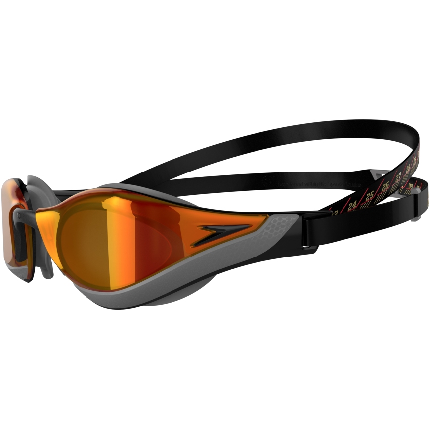 Speedo Fastskin Pure Focus Mirror Swimming Goggles - black/orangegold