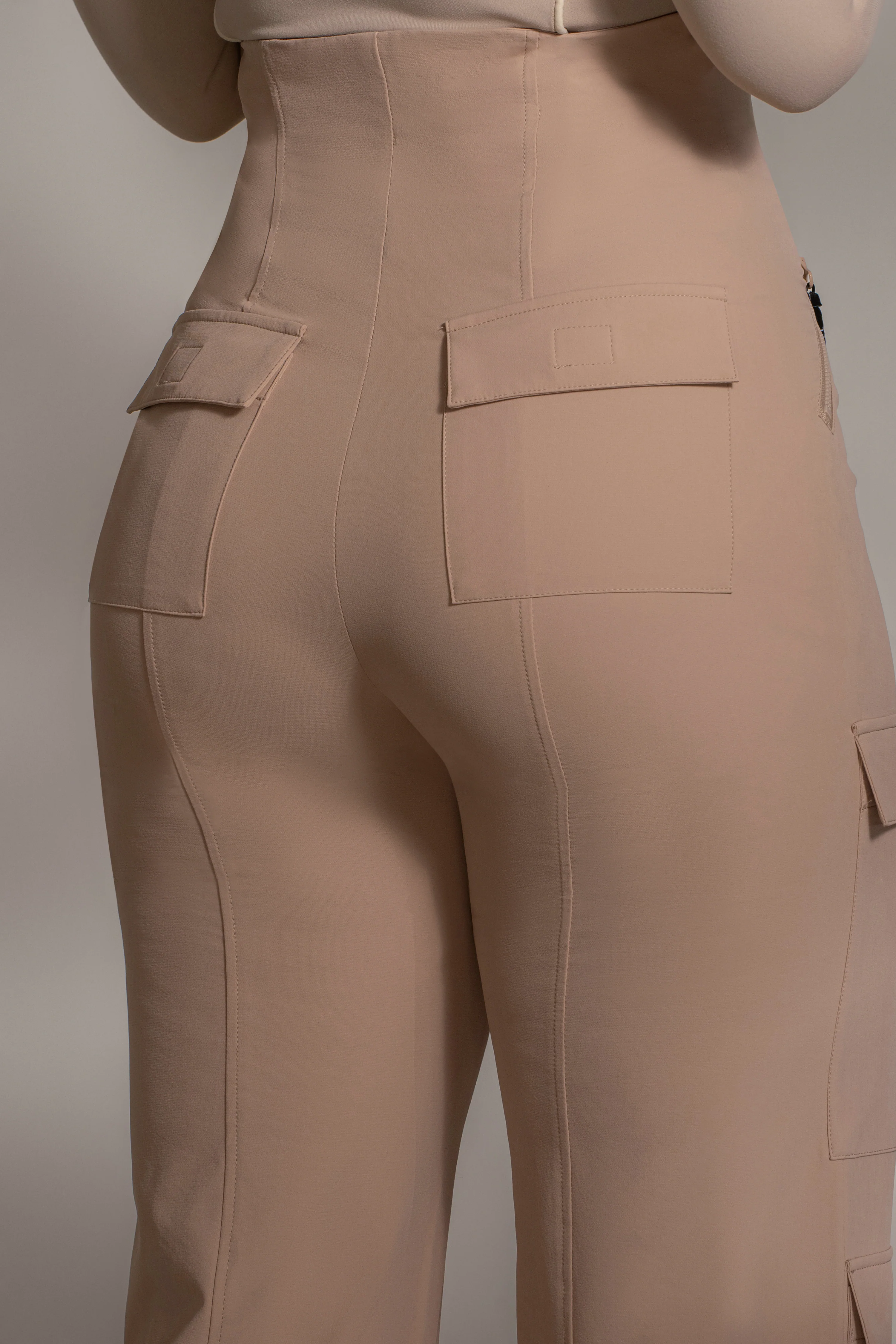 Tan Nyah Nylon Utility Pants