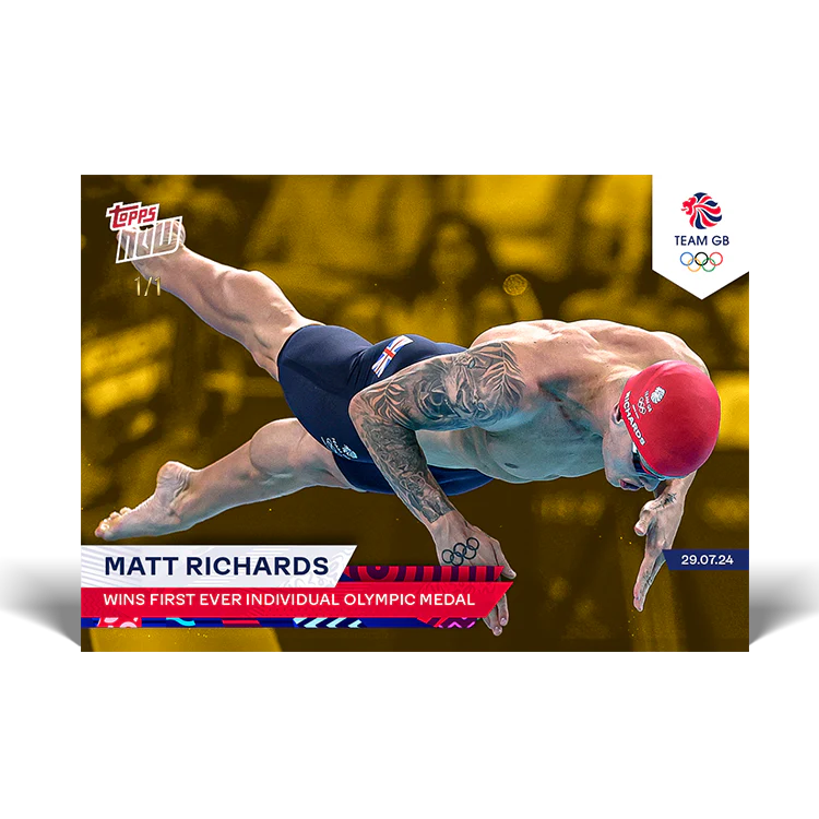 Matt Richards - Wins first ever individual Olympic medal - 2024 Team GB TOPPS NOW® Card 7