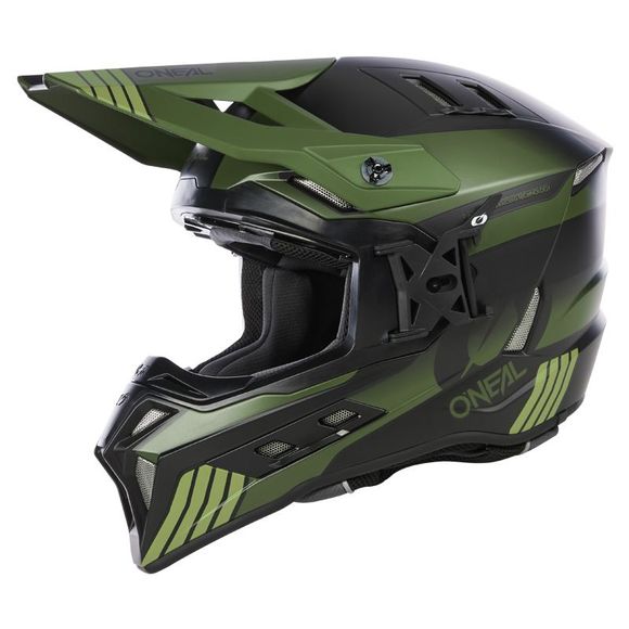 Casque cross O'Neal EX-SRS - HITCHHIKER V24 2024 - Noir / VertRef : OL1957