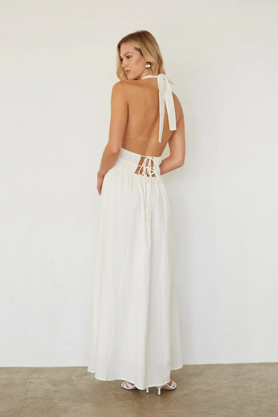 Arden Linen Halter Maxi Dress