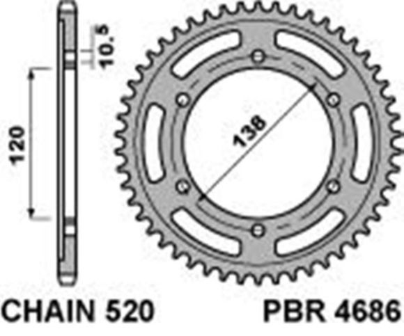 Crown PBR steel C45 standard 4686 - 520Ref: Pbr01438A / 1075397001