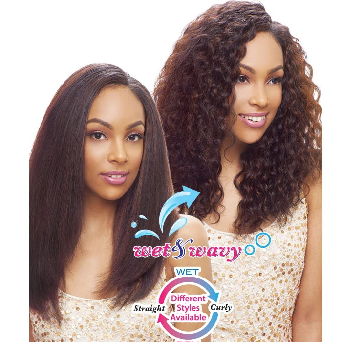 Janet Collection Brazilian Bundle 100% Natural Virgin Human Hair Wet & Wavy Weave - INDI REMY RIPPLE DEEP WVG 7Pcs