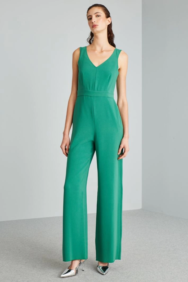 Double V-neck jumpsuit - GREEN