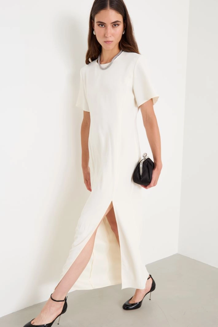 Long slit dress - CREAM