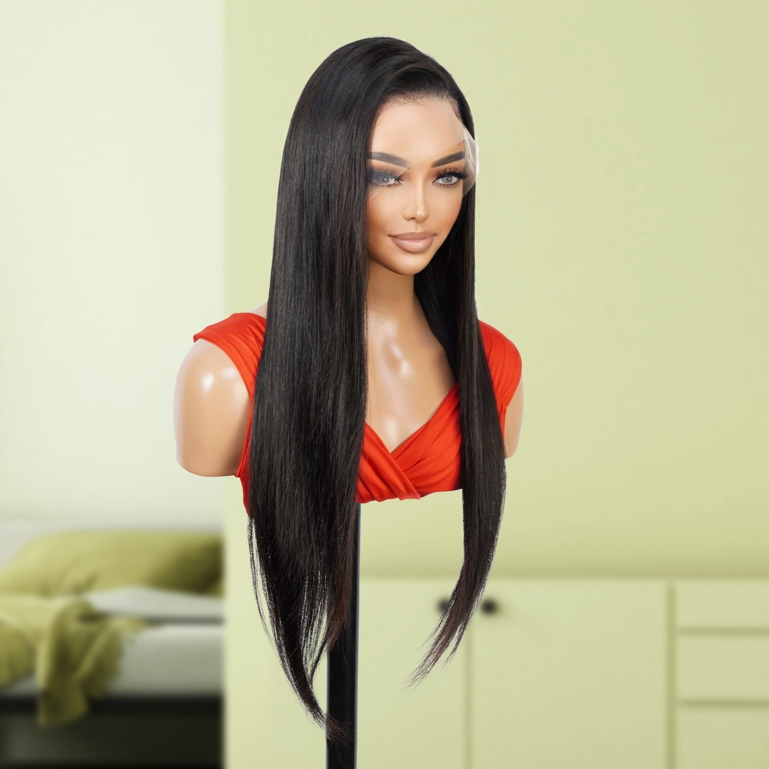 Upscale 100% Human Hair Full Lace Wig Straight 22