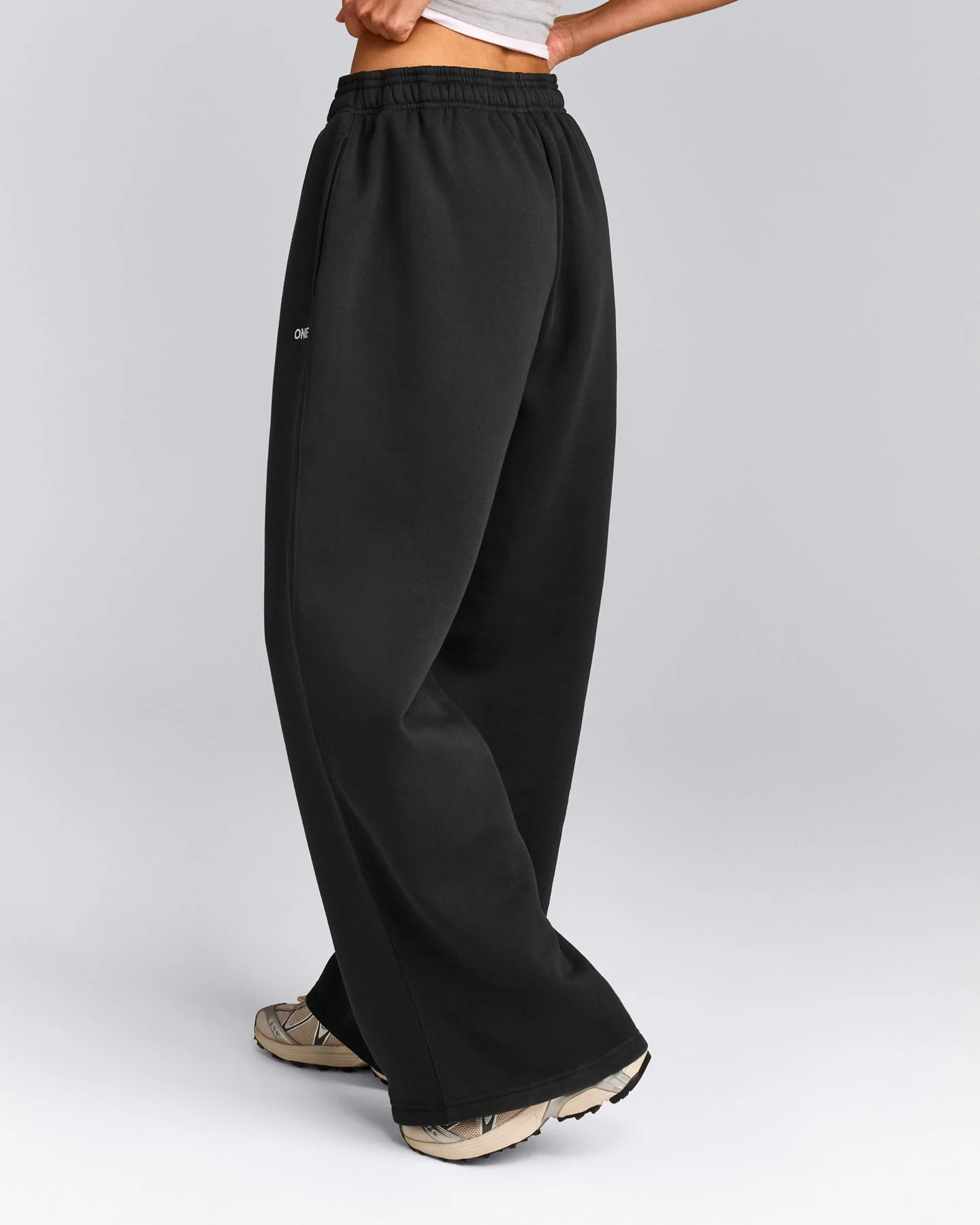 Foundations Cosy Oversized Straight Leg Joggers | Soft Black